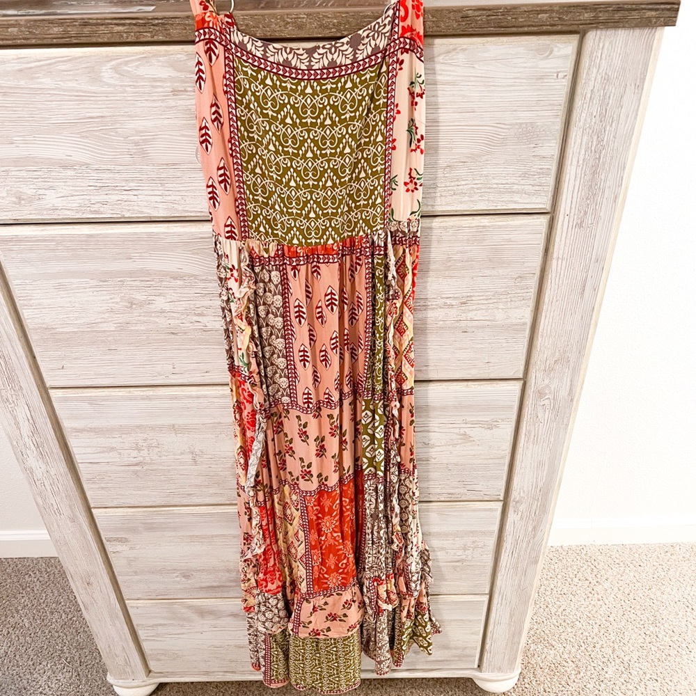 Boho Mixed Pattern Maxi Dress